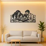 Bedtime Story Family Metal Wall Art | Family Silhouette Decor
