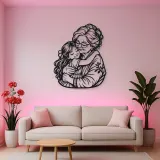 Grandmother Granddaughter Metal Wall Art | Family Silhouette Decor