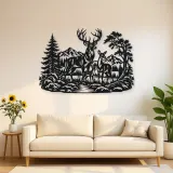 Deer Forest Profile Metal Wall Art | Wildlife Silhouette Decor
