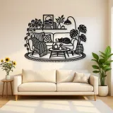 Cozy Sofa Line Metal Wall Art | Cozy Home Metal Decor
