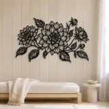 Dahlia Bloom Metal Wall Art | Botanical Metal Wall Decor - lifestyle view 5
