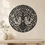 Seven Chakra Tree Metal Wall Art | Botanical Metal Wall Decor - lifestyle view 3