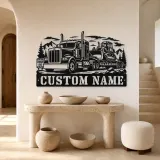 Personalized Heavy Haul Truck and Bulldozer Metal Wall Art - lifestyle view 3