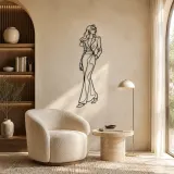 Tailored Jumpsuit Pose Metal Wall Art | Fashion Figure Wall Decor - lifestyle view 5