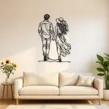 Hand in Hand Stroll Metal Wall Art | Romantic Couple Decor