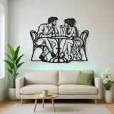 Coffee Date Couple Metal Wall Art | Romantic Couple Decor