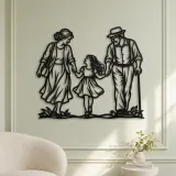 Grandparents Grandchild Metal Wall Art | Family Silhouette Decor - lifestyle view 2
