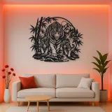 Tiger Bamboo Flow Metal Wall Art | Wildlife Silhouette Decor