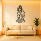 Veiled Muse Metal Wall Art | Minimalist Woman Line Art