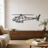 Silhouette de Helicóptero AS 350 B3 en Metal, Decoración Mural, Regalo de Cumpleaños, Silueta de Aeronave
