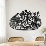 Dancing Couple Music Metal Wall Art | Romantic Couple Decor - lifestyle view 4