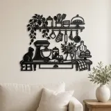 Cartel de metal Línea de Cocina de Panadero | Decoración de Metal para Hogar Acogedor