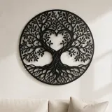 Arte mural de metal Heart Shaped Tree | Decoración botánica de pared