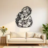 Grandmother Granddaughter Metal Wall Art | Family Silhouette Decor