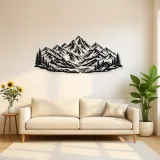Alpine Crown Metal Wall Art | Nature Silhouette Decor