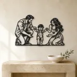 Baby First Steps Metal Wall Art | Family Silhouette Decor - lifestyle view 3
