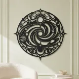 Galaxy Spiral Emblem Metal Wall Art | Celestial Boho Wall Decor - lifestyle view 2
