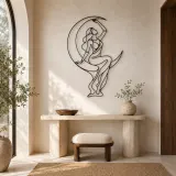 Moon Arc Muse Metal Wall Art | Celestial Woman Wall Decor - lifestyle view 3