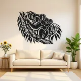 Koala Eucalyptus Metal Wall Art | Wildlife Silhouette Decor