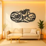 Infinite Horse Line Metal Wall Art | Equestrian Wall Decor