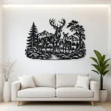 Deer Forest Profile Metal Wall Art | Wildlife Silhouette Decor