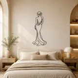 Turned Back Portrait Metal Wall Art | Feminine Figure Wall Decor - lifestyle view 2