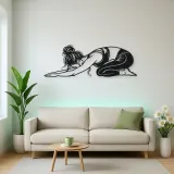 Calm Child Pose Metal Wall Art | Family Silhouette Decor