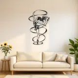 Ribbon Dancer Metal Wall Art | Movement Silhouette Decor