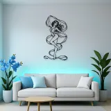 Silk Ribbon Pose Metal Wall Art | Movement Silhouette Decor