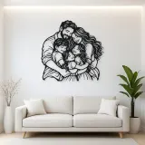 Family Group Hug Metal Wall Art | Family Silhouette Decor