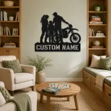 Personalized Dirt Bike Family with Helmets Metal Wall Art - lifestyle view 4