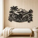 Ukulele Island Flow Metal Wall Art | Music Room Wall Decor - lifestyle view 5