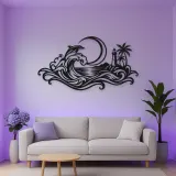 Crescent Moon Tide Metal Wall Art | Coastal and Nautical Wall Decor