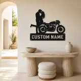 Personalized Cafe Racer Couple Metal Wall Art - lifestyle view 3