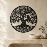 Tree with Owl Metal Wall Art | Wildlife Silhouette Decor - lifestyle view 3