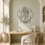 Forehead Kiss Couple Metal Wall Art | Romantic Couple Decor - lifestyle view 4