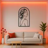 Beauty in Arch Metal Wall Art | Minimalist Woman Line Art