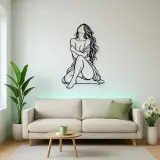 Quiet Self Love Metal Wall Art | Minimalist Woman Line Art