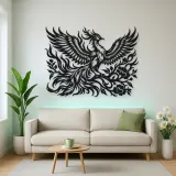 Phoenix Flame Flow Metal Wall Art | Celestial Boho Wall Decor
