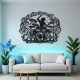 Drum Rhythm Circle Metal Wall Art | Modern Abstract Metal Decor