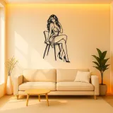 Sensual Chair Pose Metal Wall Art | Movement Silhouette Decor