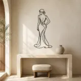Curved Spine Gown Metal Wall Art | Fashion Figure Wall Decor - lifestyle view 3