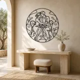 Seated Cafe Lovers Metal Wall Art | Romantic Couple Decor - lifestyle view 3