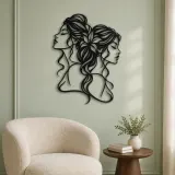 Two Faces One Line Metal Wall Art | Romantic Couple Decor - lifestyle view 2
