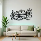 Trumpet Sound Ribbon Metal Wall Art | Music Room Wall Decor