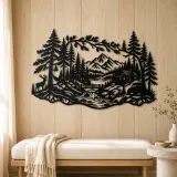 Whispering Pine Forest Metal Wall Art | Nature Silhouette Decor - lifestyle view 5