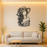 Faceless Fashion Muse Metal Wall Art | Minimalist Woman Line Art