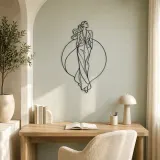 Sleek Ponytail Model Metal Wall Art | Fashion Figure Wall Decor - lifestyle view 4