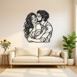 Cheek Kiss Metal Wall Art | Romantic Couple Decor