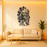 Wine Glass Vine Metal Wall Art | Botanical Metal Wall Decor